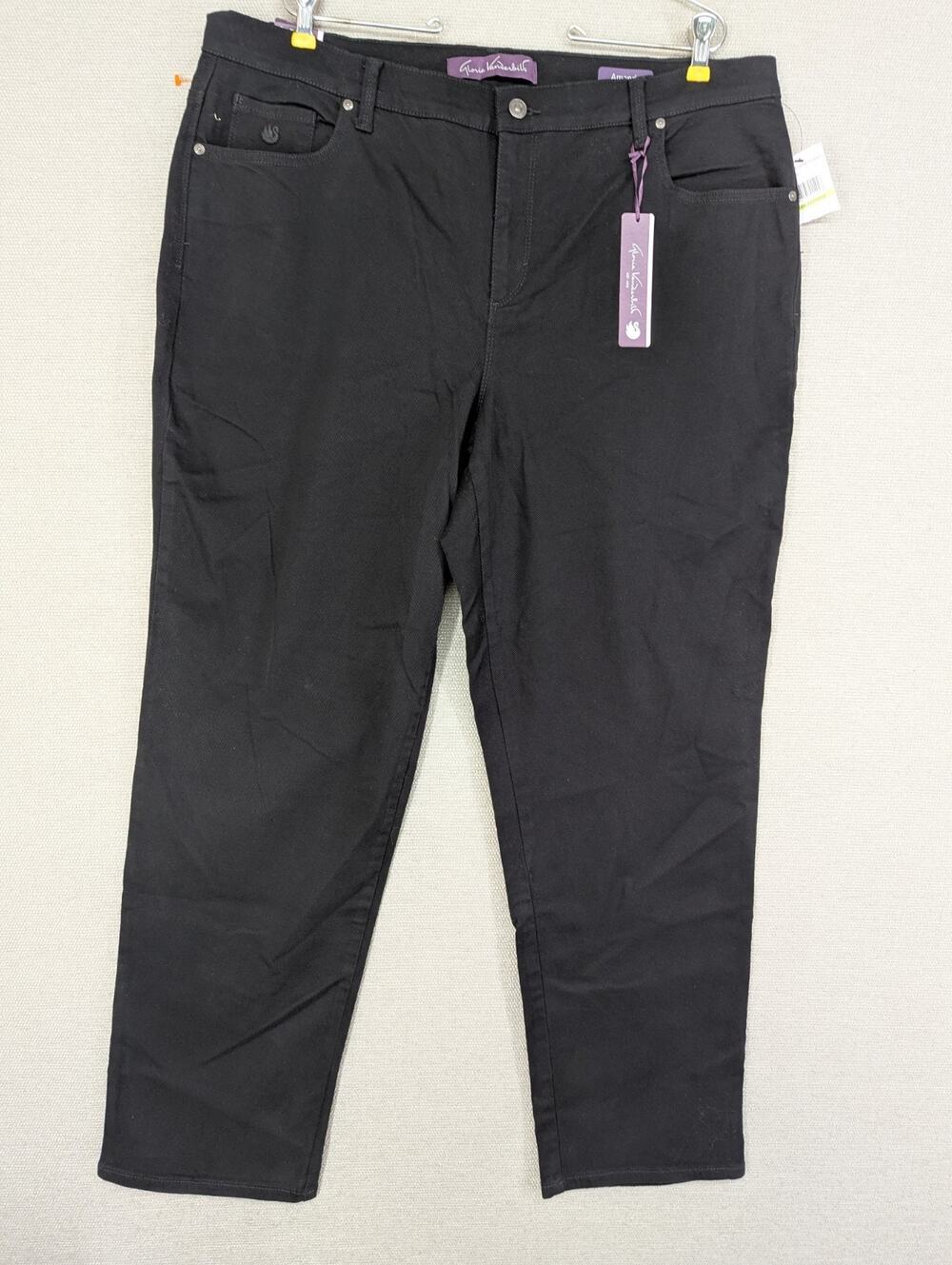 Gloria Vanderbilt Amanda Jeans 18W Black Slimming Heritage Fit NWT -0825F179
